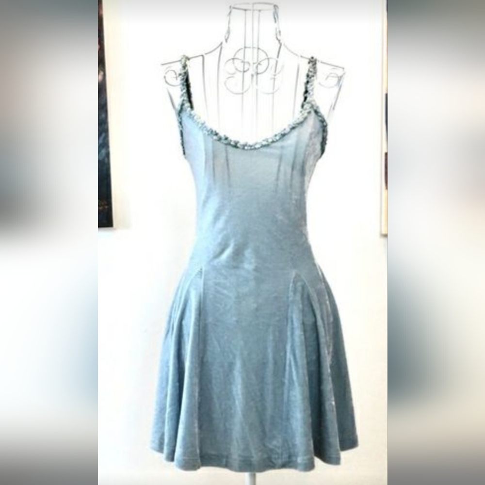 ISO - Vintage Betsey Johnson Baby Blue Velvet mini dress